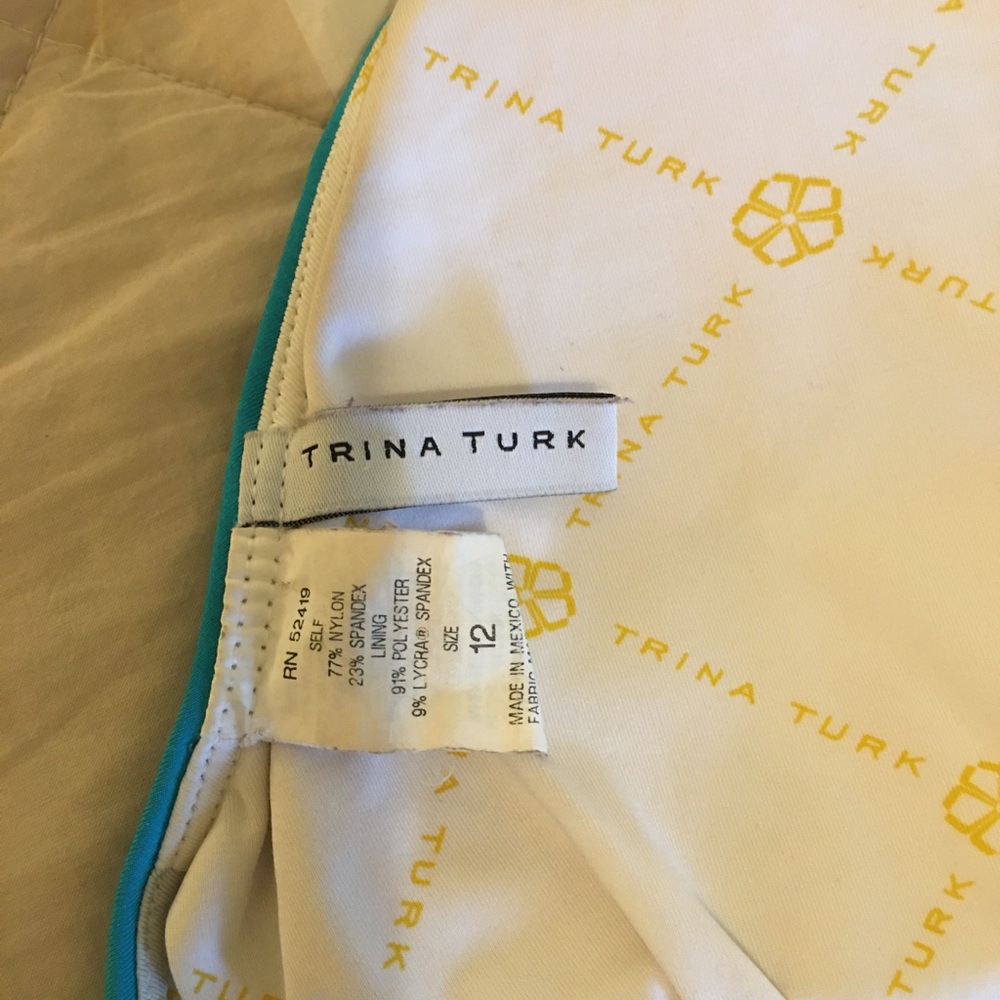 Trina Turk Turquoise Blue Halter Bikini Top Size 12 - Picture 5 of 6